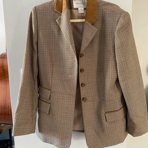 Plaid Jacket with Suade Details and Elbow patches